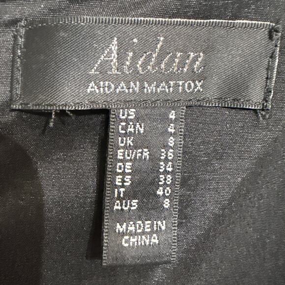 Aidan Mattox Black Cut-Out Scoop Neck Maxi Evening Gown Sz 4 NWT - Picture 6 of 13